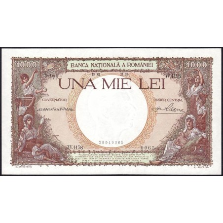 Roumanie - Pick 46_1 - 1'000 lei - Série W.1158 - 21/12/1938 - Etat : pr.NEUF