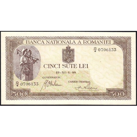 Roumanie - Pick 51_1b - 500 lei - Série O/4 - 01/11/1940 - Etat : NEUF