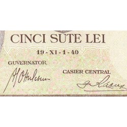 Roumanie - Pick 51_1a - 500 lei - Série T/4 - 01/11/1940 - Etat : NEUF