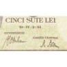 Roumanie - Pick 51_2 - 500 lei - Série R/7 - 02/04/1941 - Etat : NEUF