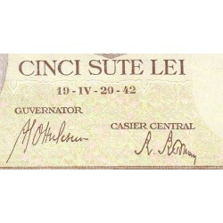 Roumanie - Pick 51_4 - 500 lei - Série W/10 - 01/11/1940 - Etat : pr.NEUF