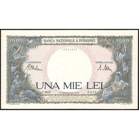 Roumanie - Pick 52a_1 - 1'000 lei - Série T.0637 - 10/09/1941 - Etat : NEUF