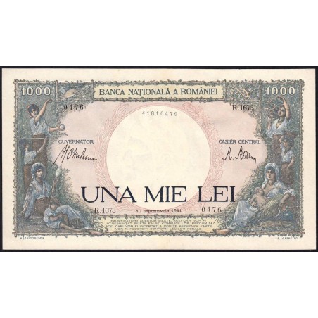 Roumanie - Pick 52a_1 - 1'000 lei - Série R.1673 - 10/09/1941 - Etat : pr.NEUF