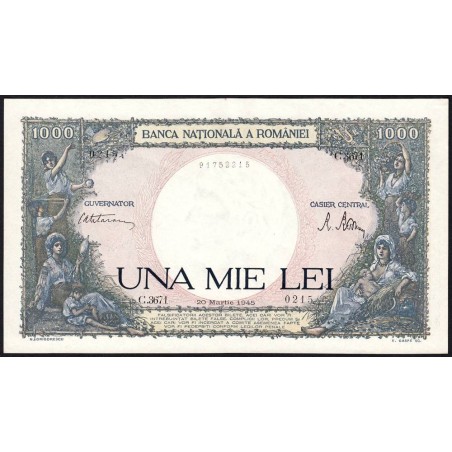 Roumanie - Pick 52a_5 - 1'000 lei - Série C.3671 - 20/03/1945 - Etat : SPL+