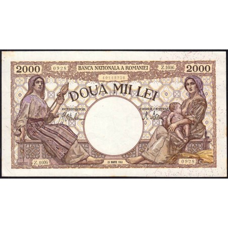 Roumanie - Pick 54a_1 - 2'000 lei - Série Z.1606 - 23/03/1943 - Etat : SPL