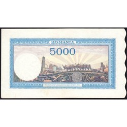 Roumanie - Pick 55_1 - 5'000 lei - Série F/1 - 28/09/1943 - Etat : SPL+