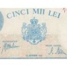 Roumanie - Pick 55_1 - 5'000 lei - Série F/1 - 28/09/1943 - Etat : SPL+