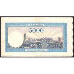 Roumanie - Pick 56a_2 - 5'000 lei - Série H/3 - 15/12/1944 - Etat : TB+