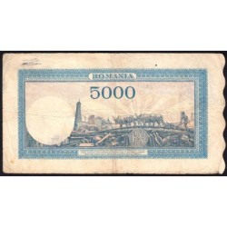 Roumanie - Pick 56a_3 - 5'000 lei - Série T/4 - 20/03/1945 - Etat : TB