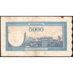 Roumanie - Pick 56a_4 - 5'000 lei - Série L/6 - 21/08/1945 - Etat : TB+