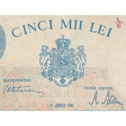 Roumanie - Pick 56a_4 - 5'000 lei - Série L/6 - 21/08/1945 - Etat : TB+