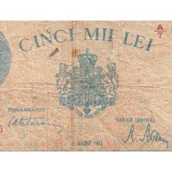 Roumanie - Pick 56a_4 - 5'000 lei - Série A/7 - 21/08/1945 - Etat : B-