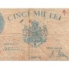 Roumanie - Pick 56a_4 - 5'000 lei - Série A/7 - 21/08/1945 - Etat : B-
