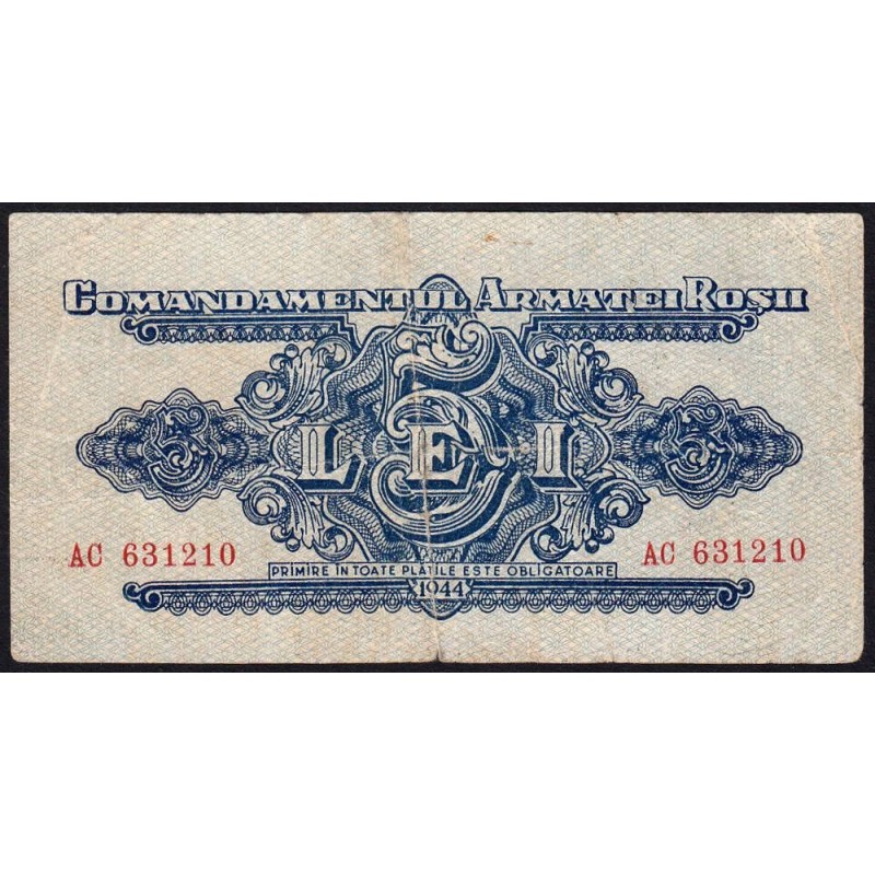 Roumanie - Pick M10 - 5 lei - Série AC - 1944 - Etat : TB