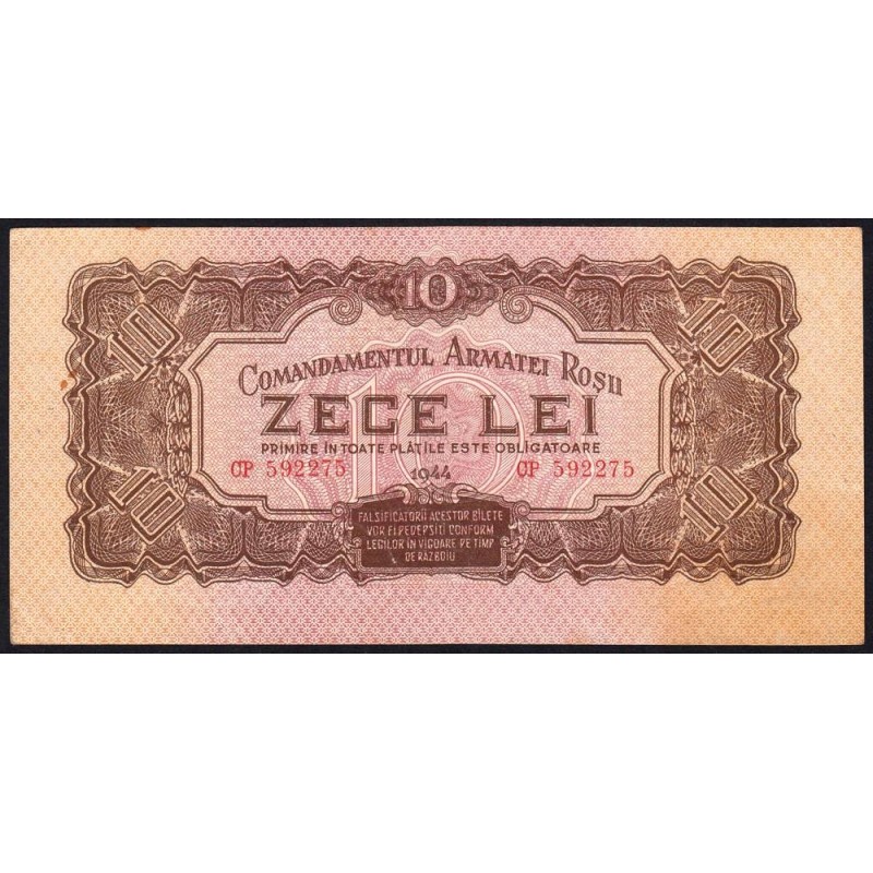 Roumanie - Pick M11 - 10 lei - Série CP - 1944 - Etat : TTB+
