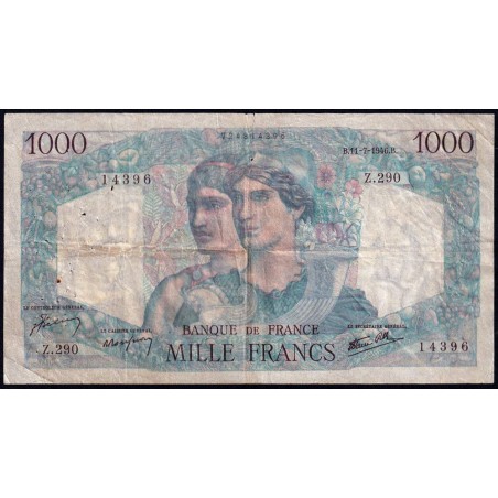 F 41-15 - 11/07/1946 - 1000 francs - Minerve et Hercule - Série Z.290 - Etat : TB-