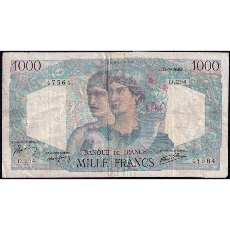 F 41-15 - 11/07/1946 - 1000 francs - Minerve et Hercule - Série D.294 - Etat : B