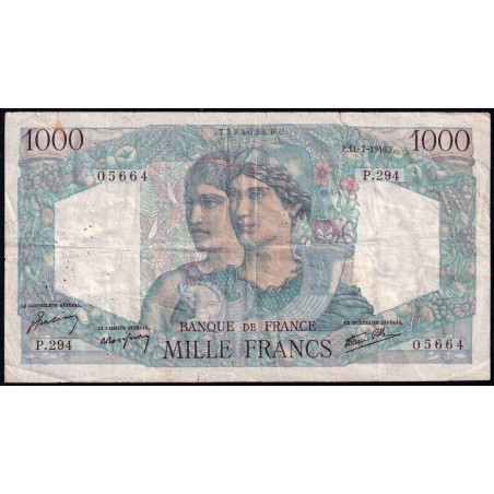 F 41-15 - 11/07/1946 - 1000 francs - Minerve et Hercule - Série P.294 - Etat : TB