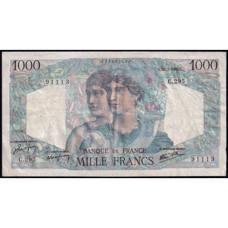 F 41-15 - 11/07/1946 - 1000 francs - Minerve et Hercule - Série C.295 - Etat : TTB