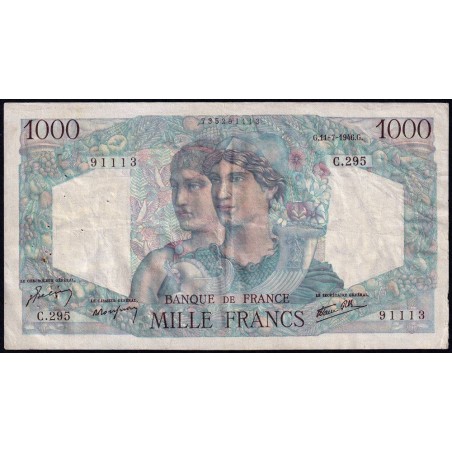 F 41-15 - 11/07/1946 - 1000 francs - Minerve et Hercule - Série C.295 - Etat : TTB