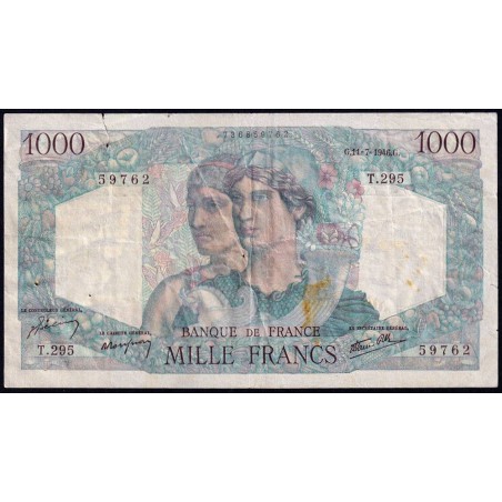 F 41-15 - 11/07/1946 - 1000 francs - Minerve et Hercule - Série T.295 - Etat : TB