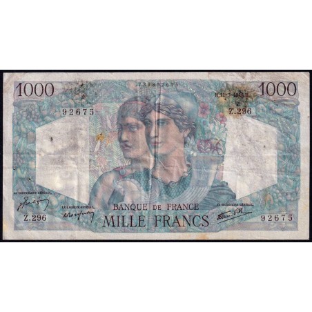F 41-15 - 11/07/1946 - 1000 francs - Minerve et Hercule - Série Z.296 - Etat : TB-