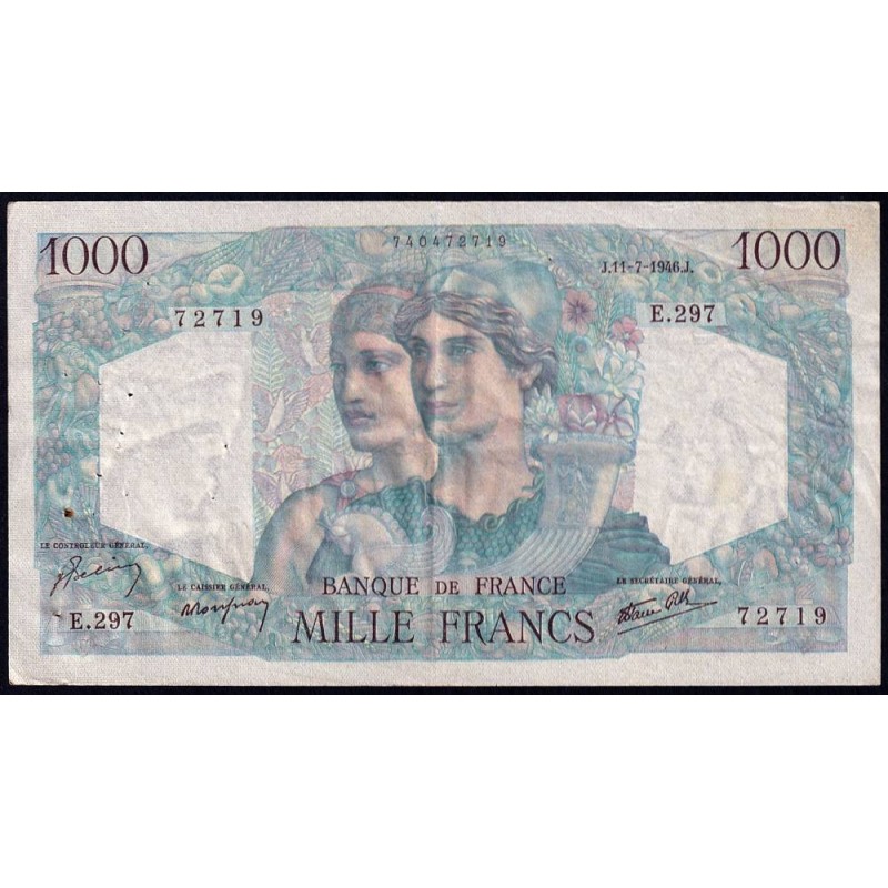 F 41-15 - 11/07/1946 - 1000 francs - Minerve et Hercule - Série E.297 - Etat : TTB