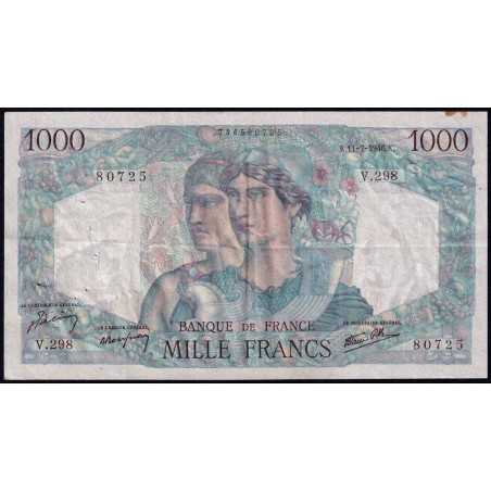F 41-15 - 11/07/1946 - 1000 francs - Minerve et Hercule - Série V.298 - Etat : TTB