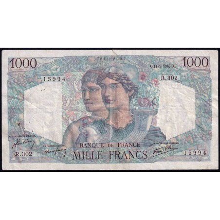 F 41-15 - 11/07/1946 - 1000 francs - Minerve et Hercule - Série R.302 - Etat : TB+