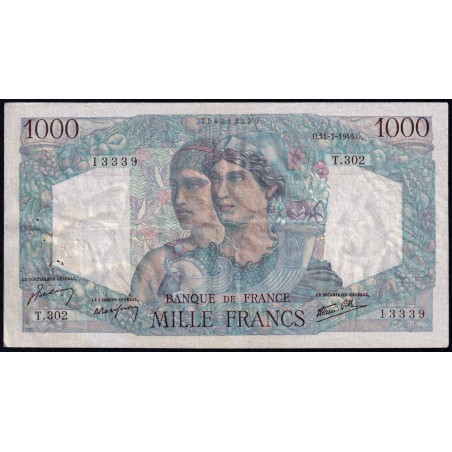 F 41-15 - 11/07/1946 - 1000 francs - Minerve et Hercule - Série T.302 - Etat : TTB