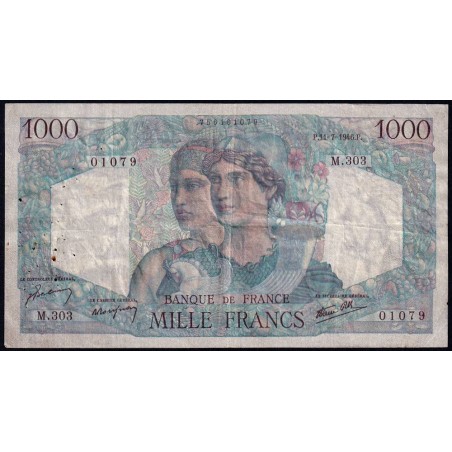 F 41-15 - 11/07/1946 - 1000 francs - Minerve et Hercule - Série M.303 - Etat : TB+