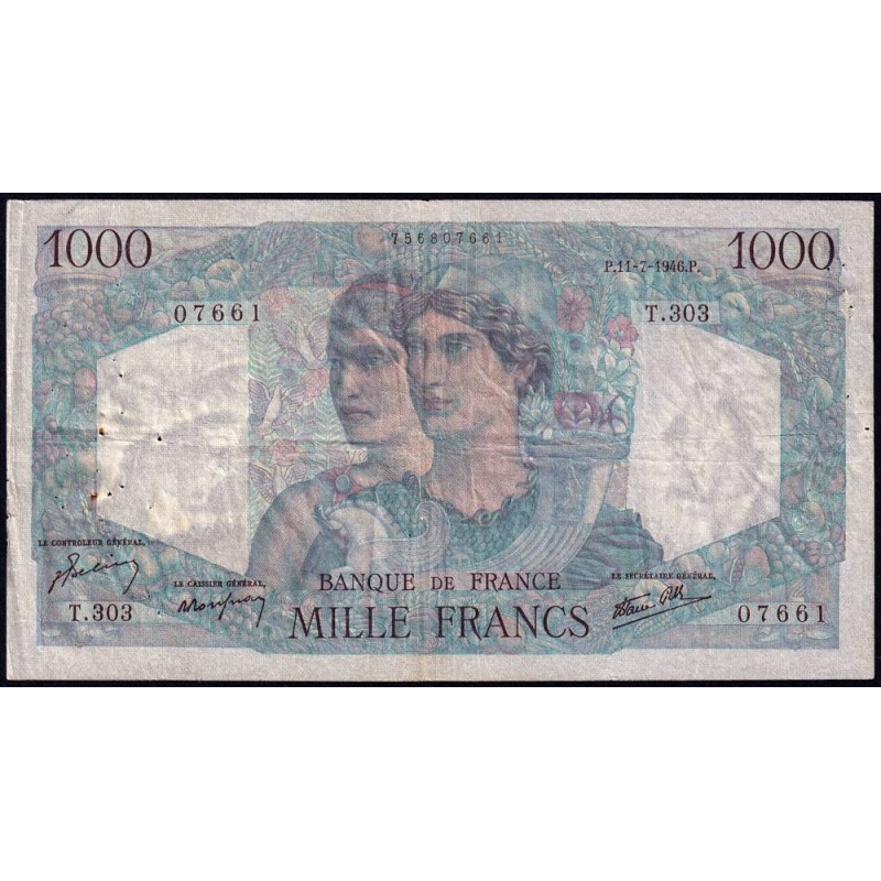 F 41-15 - 11/07/1946 - 1000 francs - Minerve et Hercule - Série T.303 - Etat : TB+