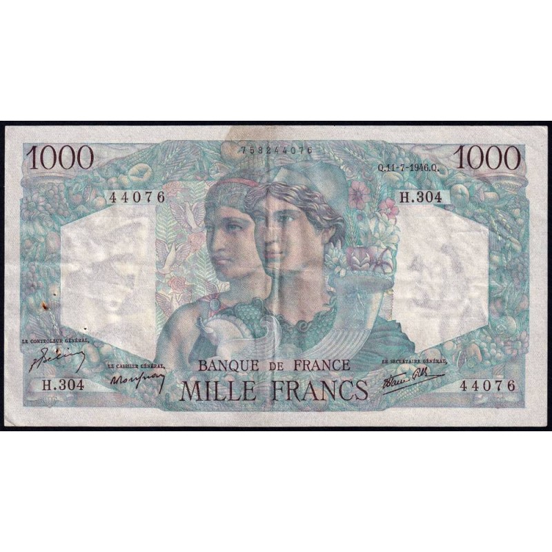 F 41-15 - 11/07/1946 - 1000 francs - Minerve et Hercule - Série H.304 - Etat : TTB-