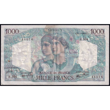 F 41-15 - 11/07/1946 - 1000 francs - Minerve et Hercule - Série H.304 - Etat : TTB-