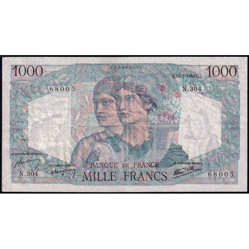 F 41-15 - 11/07/1946 - 1000 francs - Minerve et Hercule - Série N.304 - Etat : TTB