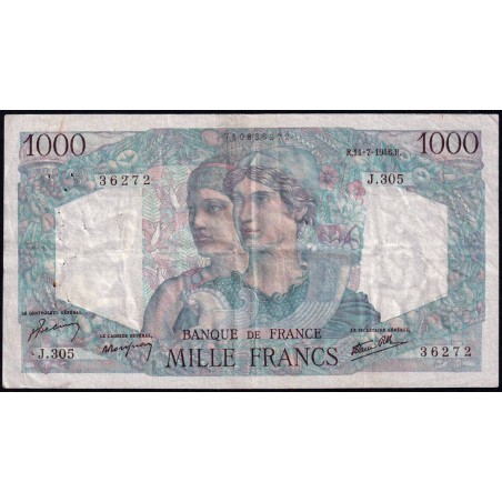F 41-15 - 11/07/1946 - 1000 francs - Minerve et Hercule - Série J.305 - Etat : TTB