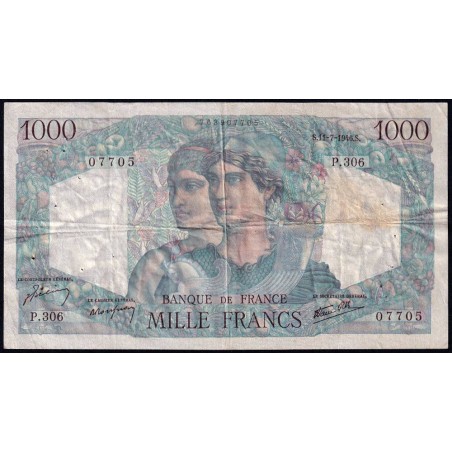 F 41-15 - 11/07/1946 - 1000 francs - Minerve et Hercule - Série P.306 - Etat : TB+