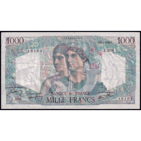 F 41-15 - 11/07/1946 - 1000 francs - Minerve et Hercule - Série Z.306 - Etat : TTB