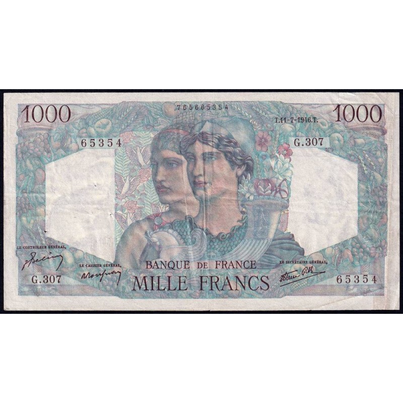 F 41-15 - 11/07/1946 - 1000 francs - Minerve et Hercule - Série G.307 - Etat : TTB