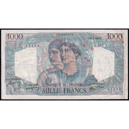 F 41-15 - 11/07/1946 - 1000 francs - Minerve et Hercule - Série G.307 - Etat : TTB
