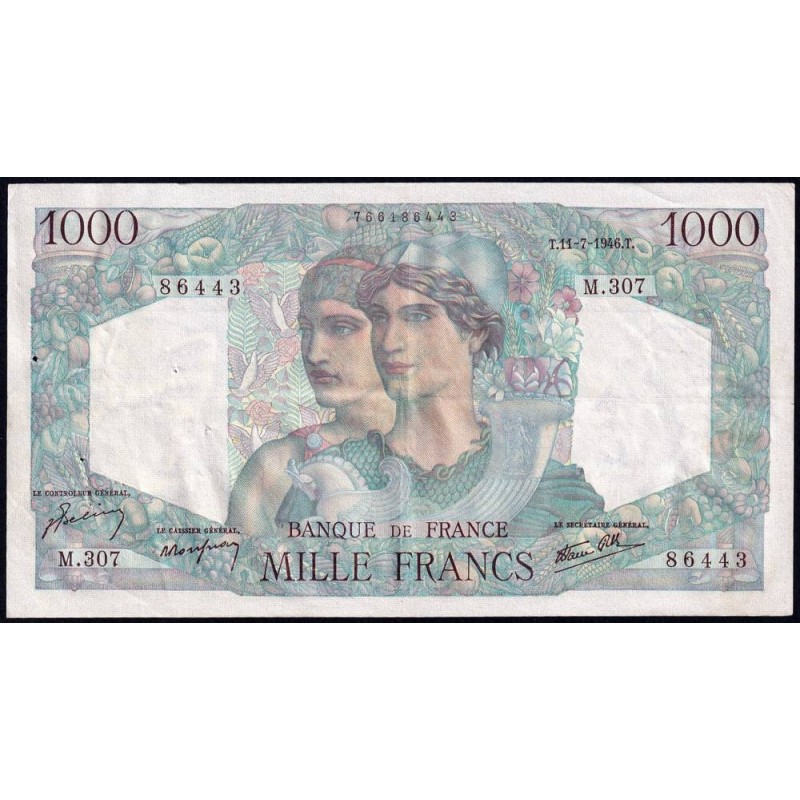 F 41-15 - 11/07/1946 - 1000 francs - Minerve et Hercule - Série M.307 - Etat : TTB+