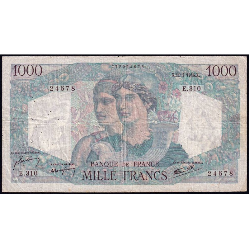 F 41-15 - 11/07/1946 - 1000 francs - Minerve et Hercule - Série E.310 - Etat : TB-
