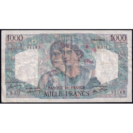 F 41-16 - 12/09/1946 - 1000 francs - Minerve et Hercule - Série B.315 - Etat : TB+