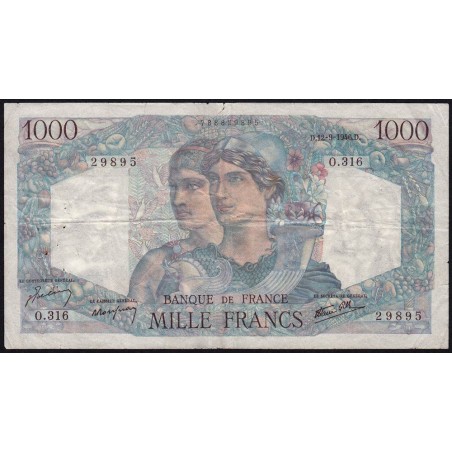 F 41-16 - 12/09/1946 - 1000 francs - Minerve et Hercule - Série O.316 - Etat : TB+