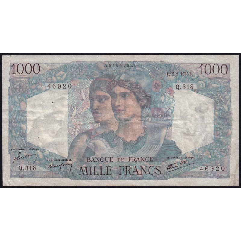 F 41-16 - 12/09/1946 - 1000 francs - Minerve et Hercule - Série Q.318 - Etat : TB