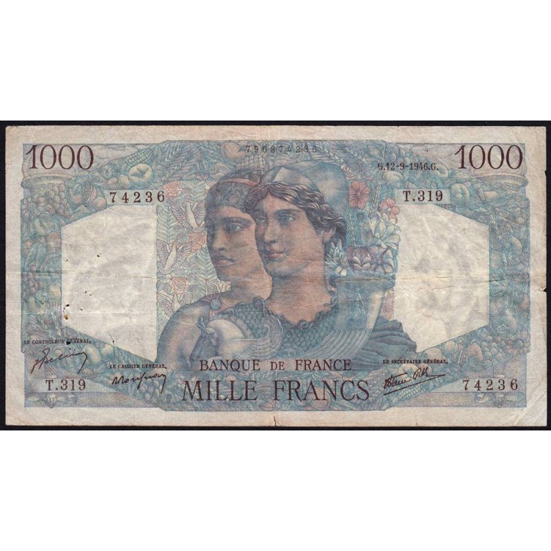 F 41-16 - 12/09/1946 - 1000 francs - Minerve et Hercule - Série T.319 - Etat : TB-