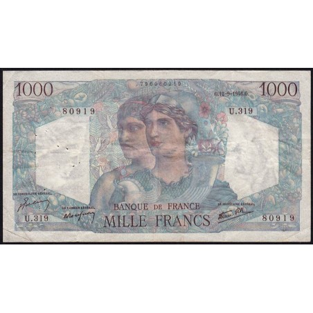 F 41-16 - 12/09/1946 - 1000 francs - Minerve et Hercule - Série U.319 - Etat : TB+