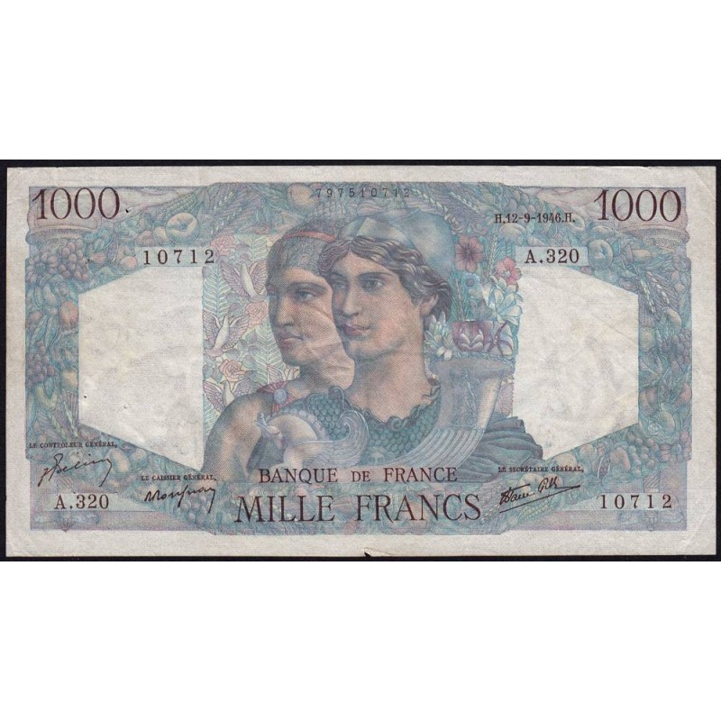 F 41-16 - 12/09/1946 - 1000 francs - Minerve et Hercule - Série A.320 - Etat : TTB