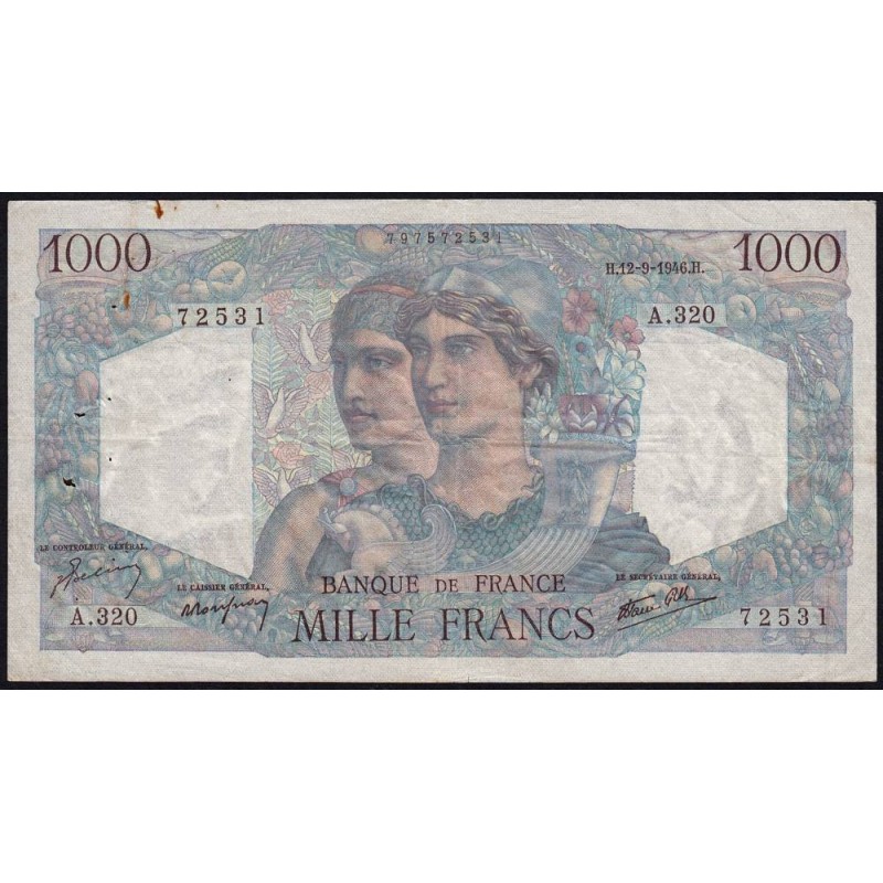 F 41-16 - 12/09/1946 - 1000 francs - Minerve et Hercule - Série A.320 - Etat : TB+