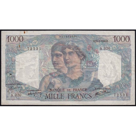 F 41-16 - 12/09/1946 - 1000 francs - Minerve et Hercule - Série A.320 - Etat : TB+